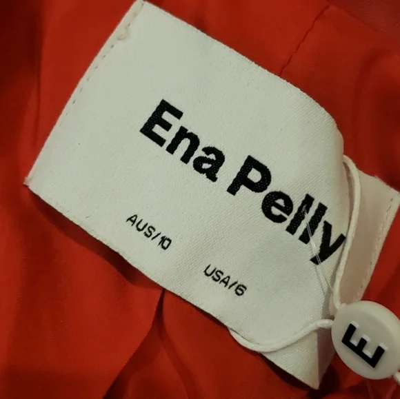 Ena Pelly Red Leather ‘Grace’ Biker Moto Jacket